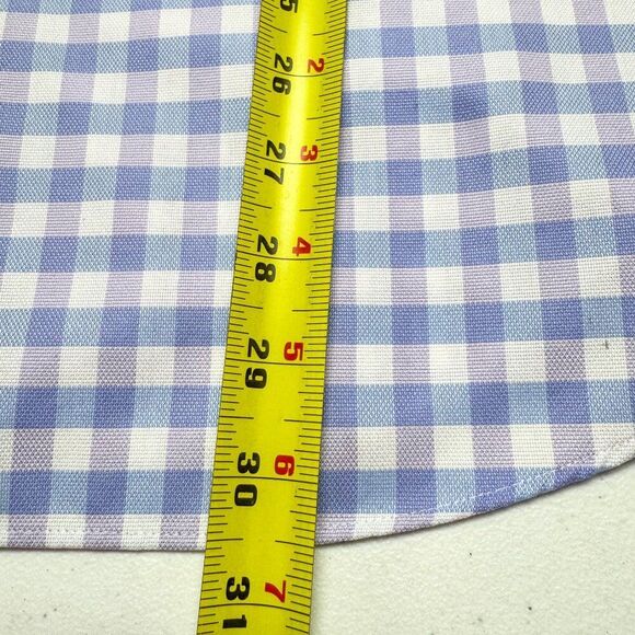 Jos A Bank Shirt Men Medium Blue Purple Plaid Tailored Wrinkle Free Signature‎ - Picture 12 of 13